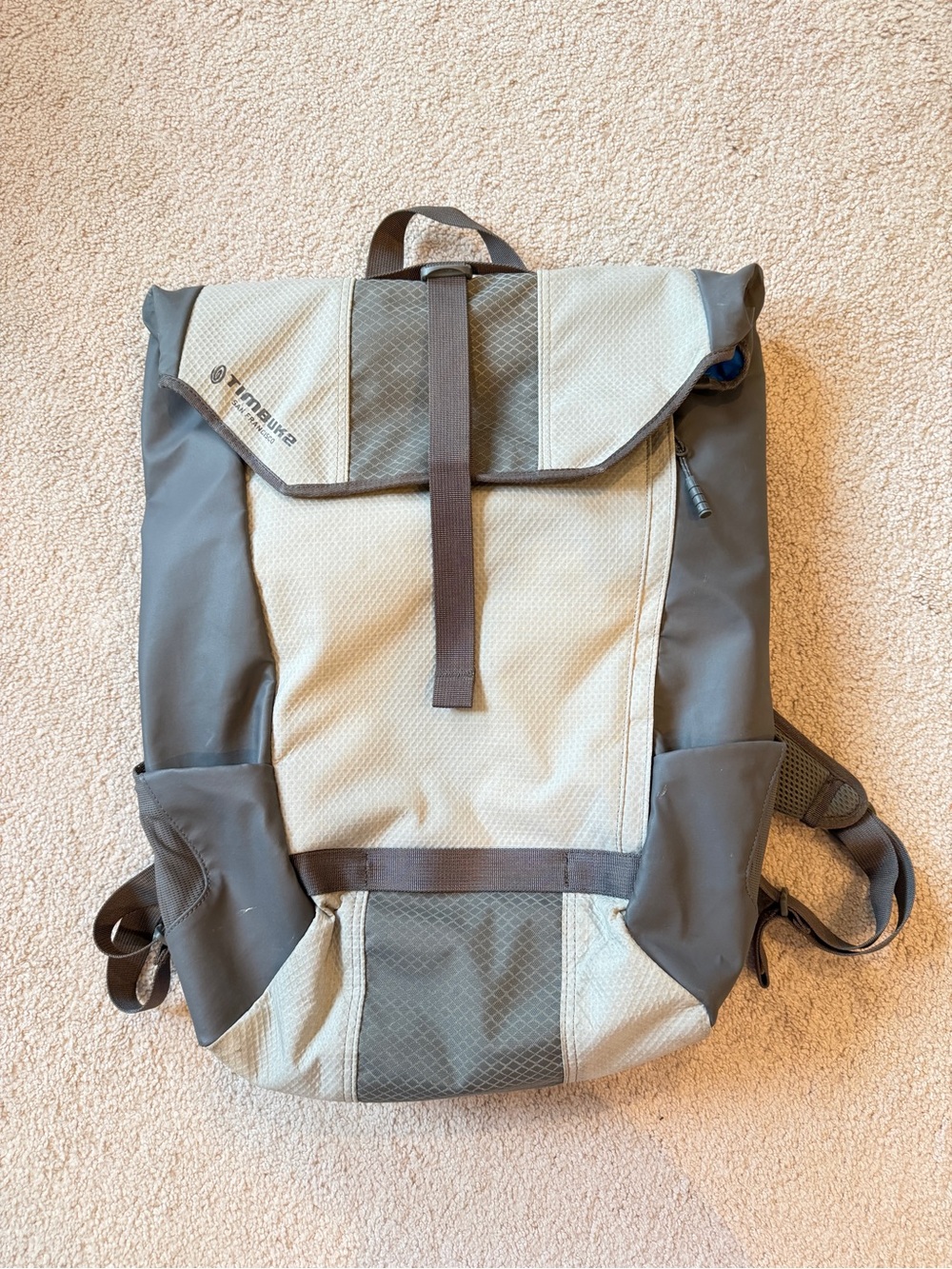 Timbuk2 Two-Tone Beige and Gray Roll-Top Backpack